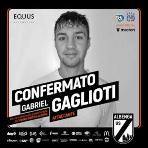 Albenga, confermato il giovane bomber Gabriel Gaglioti